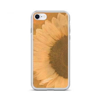 iPhone Phone Case Cover Large Sunflower Flower Art Print Old Antique Vintage Beige Yellow Brown