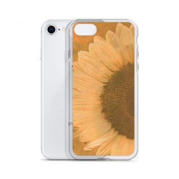 iPhone Phone Case Cover Large Sunflower Flower Art Print Old Antique Vintage Beige Yellow Brown