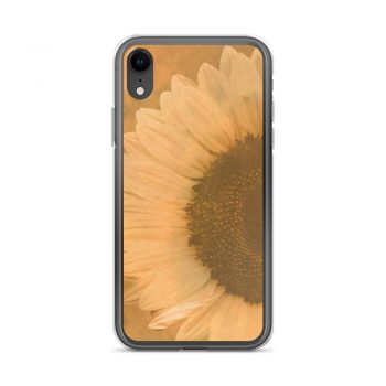 iPhone Phone Case Cover Large Sunflower Flower Art Print Old Antique Vintage Beige Yellow Brown