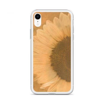 iPhone Phone Case Cover Large Sunflower Flower Art Print Old Antique Vintage Beige Yellow Brown