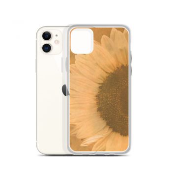 iPhone Phone Case Cover Large Sunflower Flower Art Print Old Antique Vintage Beige Yellow Brown