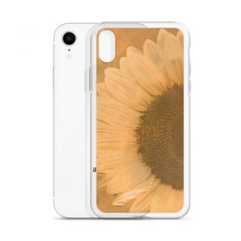 iPhone Phone Case Cover Large Sunflower Flower Art Print Old Antique Vintage Beige Yellow Brown