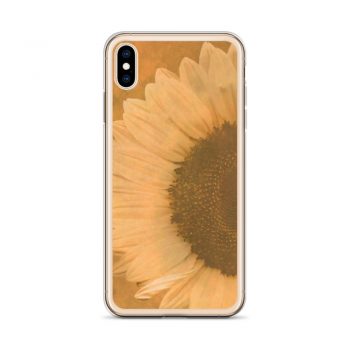 iPhone Phone Case Cover Large Sunflower Flower Art Print Old Antique Vintage Beige Yellow Brown