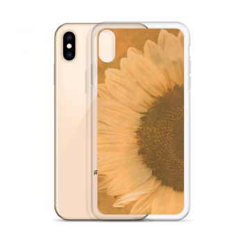 iPhone Phone Case Cover Large Sunflower Flower Art Print Old Antique Vintage Beige Yellow Brown