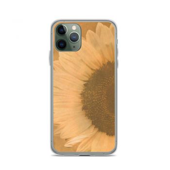 iPhone Phone Case Cover Large Sunflower Flower Art Print Old Antique Vintage Beige Yellow Brown