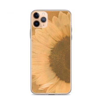 iPhone Phone Case Cover Large Sunflower Flower Art Print Old Antique Vintage Beige Yellow Brown