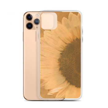 iPhone Phone Case Cover Large Sunflower Flower Art Print Old Antique Vintage Beige Yellow Brown