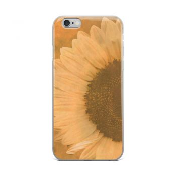 iPhone Phone Case Cover Large Sunflower Flower Art Print Old Antique Vintage Beige Yellow Brown