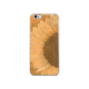 iPhone Phone Case Cover Large Sunflower Flower Art Print Old Antique Vintage Beige Yellow Brown