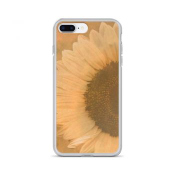 iPhone Phone Case Cover Large Sunflower Flower Art Print Old Antique Vintage Beige Yellow Brown