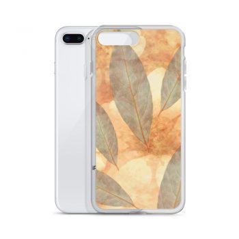 iPhone Phone Case Cover Leaves Leaf Print Blue Beige Cream Nature Art Print Old Antique Vintage