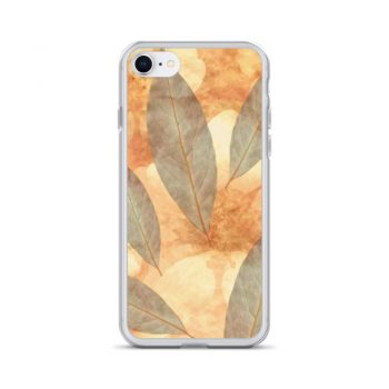 iPhone Phone Case Cover Leaves Leaf Print Blue Beige Cream Nature Art Print Old Antique Vintage