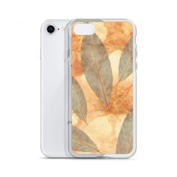 iPhone Phone Case Cover Leaves Leaf Print Blue Beige Cream Nature Art Print Old Antique Vintage