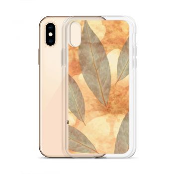 iPhone Phone Case Cover Leaves Leaf Print Blue Beige Cream Nature Art Print Old Antique Vintage