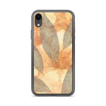 iPhone Phone Case Cover Leaves Leaf Print Blue Beige Cream Nature Art Print Old Antique Vintage