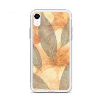 iPhone Phone Case Cover Leaves Leaf Print Blue Beige Cream Nature Art Print Old Antique Vintage