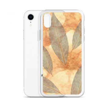 iPhone Phone Case Cover Leaves Leaf Print Blue Beige Cream Nature Art Print Old Antique Vintage