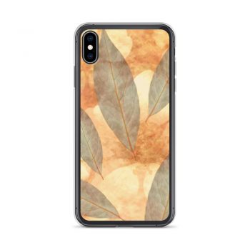 iPhone Phone Case Cover Leaves Leaf Print Blue Beige Cream Nature Art Print Old Antique Vintage