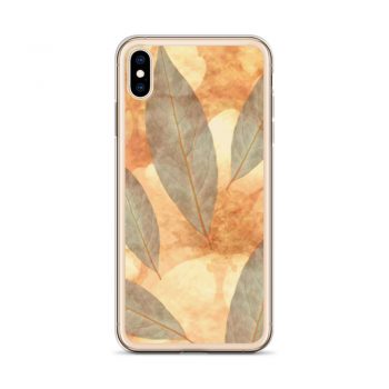 iPhone Phone Case Cover Leaves Leaf Print Blue Beige Cream Nature Art Print Old Antique Vintage