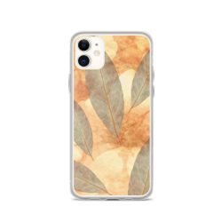 iPhone Phone Case Cover Leaves Leaf Print Blue Beige Cream Nature Art Print Old Antique Vintage