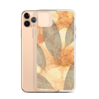 iPhone Phone Case Cover Leaves Leaf Print Blue Beige Cream Nature Art Print Old Antique Vintage