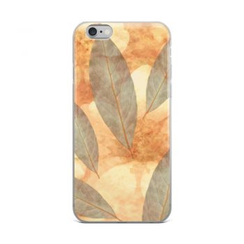 iPhone Phone Case Cover Leaves Leaf Print Blue Beige Cream Nature Art Print Old Antique Vintage