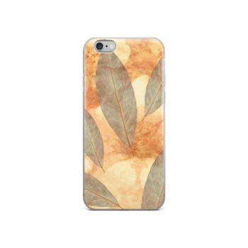 iPhone Phone Case Cover Leaves Leaf Print Blue Beige Cream Nature Art Print Old Antique Vintage