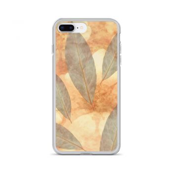 iPhone Phone Case Cover Leaves Leaf Print Blue Beige Cream Nature Art Print Old Antique Vintage