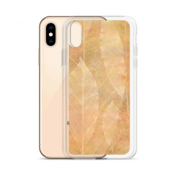 iPhone Phone Case Cover Leaves Leaf Vein Print Beige Cream Brown Nature Art Print Old Antique Vintage