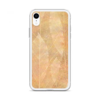 iPhone Phone Case Cover Leaves Leaf Vein Print Beige Cream Brown Nature Art Print Old Antique Vintage