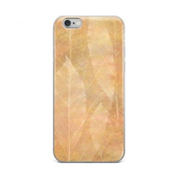 iPhone Phone Case Cover Leaves Leaf Vein Print Beige Cream Brown Nature Art Print Old Antique Vintage