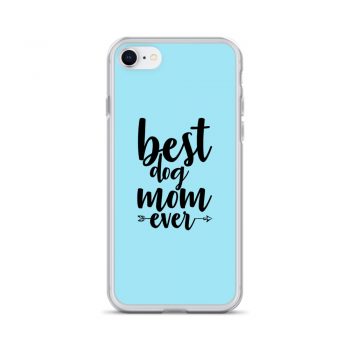 iPhone Phone Case Cover Light Blue - Best Dog Mom Ever