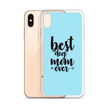 iPhone Phone Case Cover Light Blue - Best Dog Mom Ever