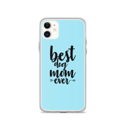 iPhone Phone Case Cover Light Blue - Best Dog Mom Ever