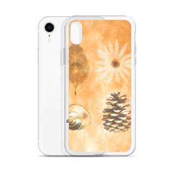 iPhone Phone Case Cover Pine Cone Leaf Shell Flower Print Beige Gold Brown Nature Art Print Old Antique Vintage