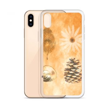 iPhone Phone Case Cover Pine Cone Leaf Shell Flower Print Beige Gold Brown Nature Art Print Old Antique Vintage