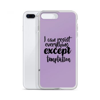 iPhone Phone Case Cover Purple - I can resist everything except temptation