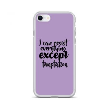 iPhone Phone Case Cover Purple - I can resist everything except temptation