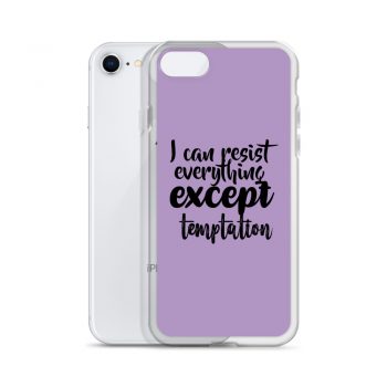 iPhone Phone Case Cover Purple - I can resist everything except temptation