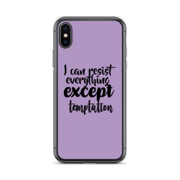 iPhone Phone Case Cover Purple - I can resist everything except temptation