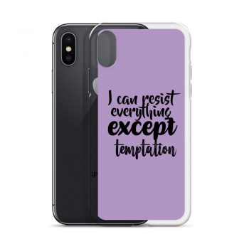 iPhone Phone Case Cover Purple - I can resist everything except temptation