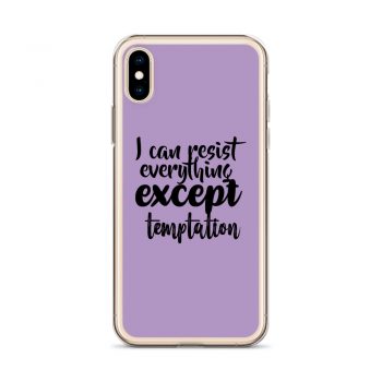 iPhone Phone Case Cover Purple - I can resist everything except temptation