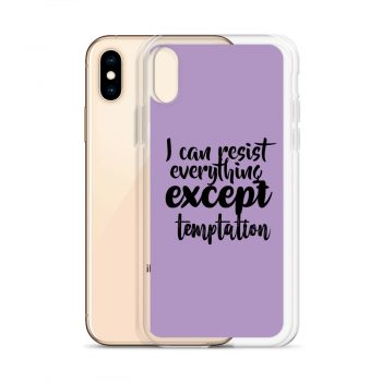 iPhone Phone Case Cover Purple - I can resist everything except temptation