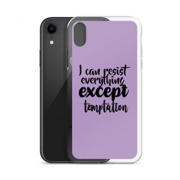 iPhone Phone Case Cover Purple - I can resist everything except temptation