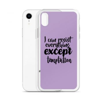 iPhone Phone Case Cover Purple - I can resist everything except temptation