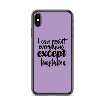 iPhone Phone Case Cover Purple - I can resist everything except temptation