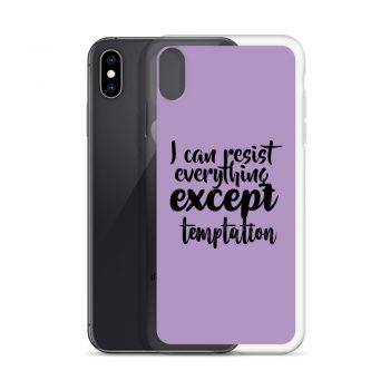 iPhone Phone Case Cover Purple - I can resist everything except temptation