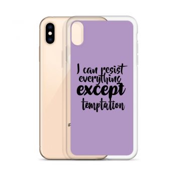 iPhone Phone Case Cover Purple - I can resist everything except temptation