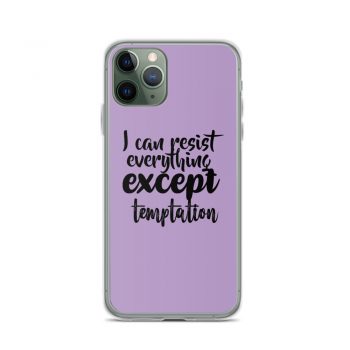 iPhone Phone Case Cover Purple - I can resist everything except temptation