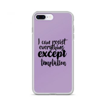 iPhone Phone Case Cover Purple - I can resist everything except temptation